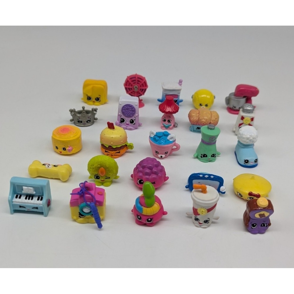 Shopkins Figures Lot of 25 Mixed Seasons Fast Food Household Fair Mixer Fan Hats